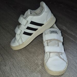 Adidas White and Black Velcro Sneakers